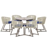 Mesa E 6 Cadeiras Jantar Noronha Marrom E10 Trama Original Rami