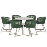 Mesa E 6 Cadeiras De Jantar Noronha Fendi E12 Trama Original Verde