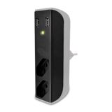 Filtro De Linha 2 Tomadas 20a + 2 Entradas Usb 2.1a Fl001 Preto-branco Bright