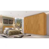 Guarda Roupa Casal Ripado 6 Portas 4 Gavetas Oxford-peroba Made Marcs
