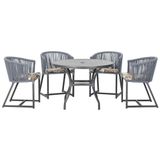 Mesa Com 4 Cadeiras E Noronha Estofado 6 Trama Original Prata