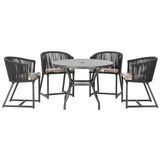 Mesa Com 4 Cadeiras E Noronha Estofado 6 Trama Original Preto