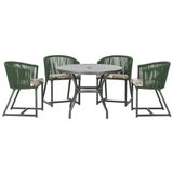 Mesa Com 4 Cadeiras E Noronha Estofado 6 Trama Original Verde