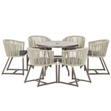 Mesa Com 6 Cadeiras Jantar Noronha Marrom E11 Trama Original Rami