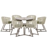 Mesa E 6 Cadeiras Jantar Noronha Marrom E13 Trama Original Rami