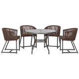 Mesa Com 4 Cadeiras E Noronha Estofado 9 Trama Original Marrom