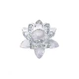 Enfeite Decoração De Cristal Vidro Flor De Lotus Para Sala Quarto Cristaleira Pequeno 8cm Cor:transparente