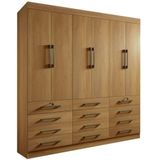 Guarda Roupa Casal 6 Portas 12 Gavetas Mônaco-cinamomo Móveis D&#39;doro