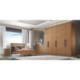 Guarda Roupa Casal 100% Mdf 6 Portas 8 Gavetas Rizon -cumaru Móveis Novo Horizonte