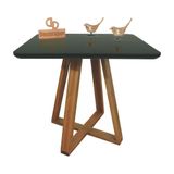 Mesa Jantar Base X Tampo Quadrado Laca Com Vidro 110cm Preto