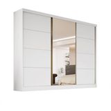 Guarda-roupa 1 Portas Espelhada Mdf 6 Gavetas - Bergamo-branco - Bianchi Móveis