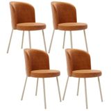 Kit 4 Cadeiras Sala De Jantar Estofada Gavi Arena L02 Couríssimo Canela Lyam Decor