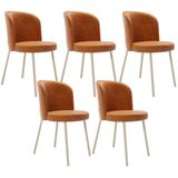 Kit 5 Cadeiras Sala De Jantar Estofada Gavi Arena L02 Couríssimo Canela Lyam Decor