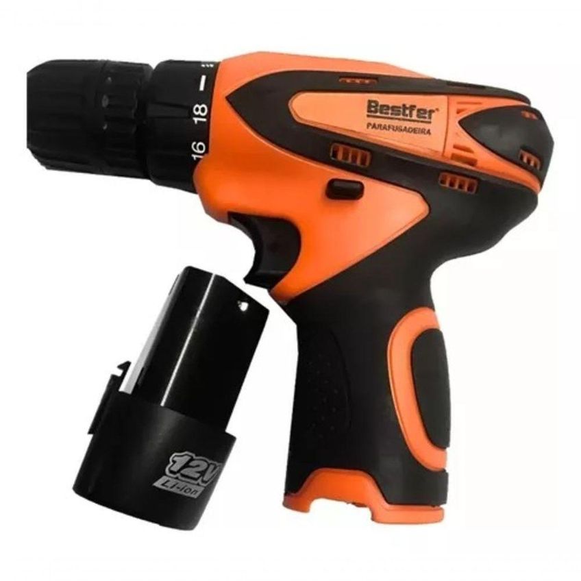 Parafusadeira Portátil 12v Sem Fio Com Bateria Bivolt - imagem 5