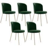 Kit 5 Cadeiras Sala De Jantar Estofada Gavi Arena L02 Couríssimo Verde Musgo Lyam Decor