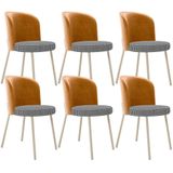 Kit 6 Cadeiras Sala De Jantar Estofada Gavi Arena L02 Couríssimo Whisky Pied Poule Lyam Decor