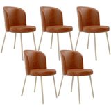 Kit 5 Cadeiras Sala De Jantar Estofada Gavi Arena L02 Couríssimo Camel Lyam Decor