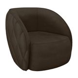 Poltrona Decorativa Para Sala Living Olimpo M03 Veludo Marrom - Lyam Decor