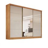 Guarda-roupa 1 Portas Espelhada Mdf 6 Gavetas - Bergamo-nature-off - Bianchi Móveis