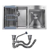 Cuba Cozinha Goumert Dupla Aço Inox Escovado Escorredor Lava Louça Luxo Lavabo Casa Balcao Copa Restaurante Area Externa