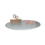 Prato Giratorio Com Vidro Laqueado 50cm Off White