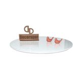 Prato Giratorio Com Vidro Laqueado 45cm Branco