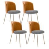 Kit 4 Cadeiras Sala De Jantar Estofada Gavi Arena L02 Couríssimo Whisky Pied Poule Lyam Decor