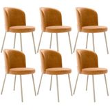 Kit 6 Cadeiras Sala De Jantar Estofada Gavi Arena L02 Couríssimo Whisky Lyam Decor