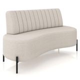 Sofá Chaise 2 Lugares Sala Living 135cm Pés Industrial Cayman K01 Bouclê Bege Lyam Decor