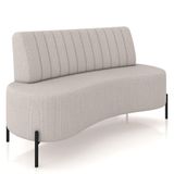 Sofá Chaise 2 Lugares Sala Living 135cm Pés Industrial Cayman K01 Linho Cru Lyam Decor