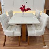 Conjunto Mesa Hera 1,20x0,90 4 Cadeiras Royal Requinte Salas