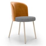 Cadeira Para Sala De Jantar Cozinha Estofada Gavi Arena L02 Couríssimo Whisky Pied Poule Lyam Decor