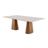 Mesa De Jantar Madeira Maciça Com Vidro - Irlanda-2,20x1,10m - Espresso Móveis