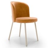 Cadeira Para Sala De Jantar Cozinha Estofada Gavi Arena L02 Couríssimo Whisky Lyam Decor