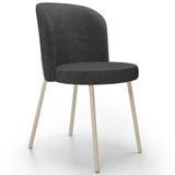 Cadeira Para Sala De Jantar Cozinha Estofada Gavi Arena L02 Linho Cinza Escuro Lyam Decor