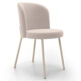 Cadeira Para Sala De Jantar Cozinha Estofada Gavi Arena L02 Suede Bege Lyam Decor