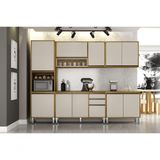 Cozinha Completa 5 Peças 11 Portas - Eduarda-cinamomo-off White - Chf Móveis