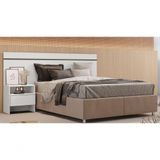 Cabeceira Para Cama Box Casal Com 1 Mesa De Cabeceira - Volga-branco - Móveis Novo Horizonte