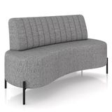 Sofá Chaise 2 Lugares Sala Living 160cm Pés Industrial Cayman K01 Linho Cinza Lyam Decor