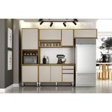 Cozinha Completa 4 Peças 9 Portas - Eduarda-cinamomo-off White - Chf Móveis