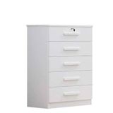 Cômoda Solteiro 5 Gavetas Ipanema 100% Mdf D Doro Móveis Branco
