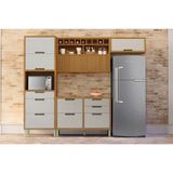 Cozinha Completa Imperatriz 4 Peças 2 Aéreos 1 Balcão 1 Paneleiro C4p157 Freijó Off White