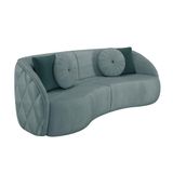 Sofá 3 Lugares Para Sala Living Olimpo 288 Cm M03 Veludo Azul Claro Lyam Decor