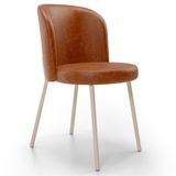Cadeira Para Sala De Jantar Cozinha Estofada Gavi Arena L02 Couríssimo Camel Lyam Decor