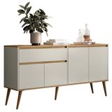 Aparador Buffet 160 Cm 4 Portas Ra2550 Off White Nature Plla