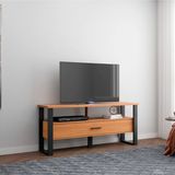 Rack Para Tv Até 55 Polegadas Em Mdf 140 Cm 1 Gaveta Freijó Preto Dalla Costa Dalla Costa