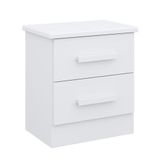 Mesa De Cabeceira Com 2 Gavetas - New Athos-branco - Móveis D&#39;doro