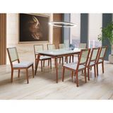 Sala De Jantar Maciça 8 Cadeiras 220x110 Jade Art Salas