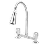Torneira Misturador Mesa Cozinha Gourmet Cone Duplo Jato Cr