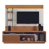 Home Para Sala De Tv Moderno Com Led - Ravena-naturale-off White - Mavau Móveis